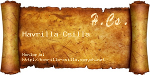 Havrilla Csilla névjegykártya
